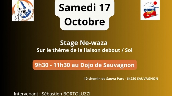 Le samedi 17 octobre 2026, un stage de Ne-Waza sera organisé au dojo de Sauvagnon.