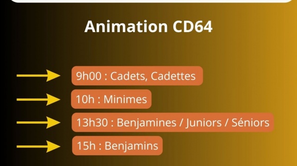 Le dimanche 18 octobre 2026, une animation du CD64 sera organisée. Les inscriptions sont à effectuer sur l’Extranet.